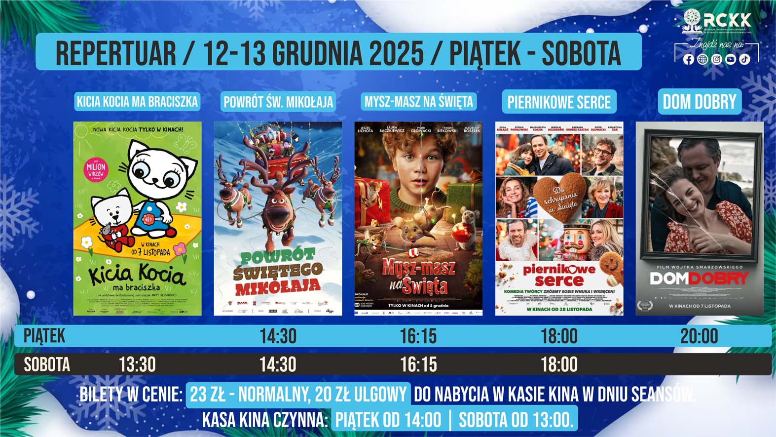 12-13 grudnia 2025 r. | Weekendowe projekcje filmowe